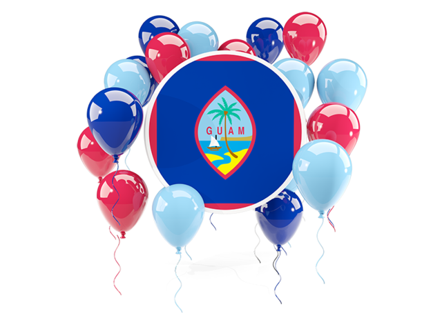 Round flag with balloons. Download flag icon of Guam at PNG format
