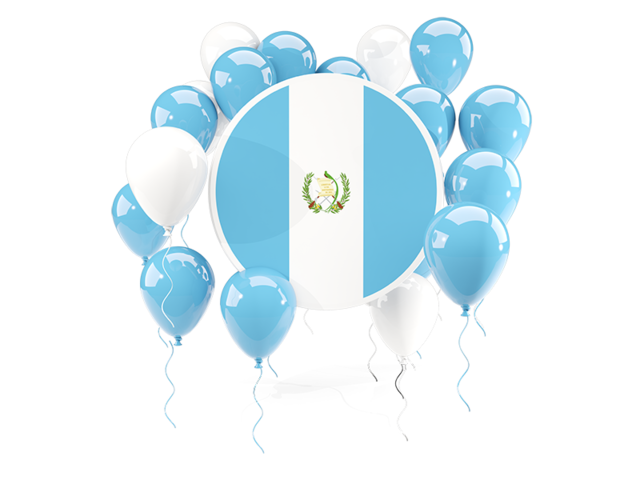 Round flag with balloons. Download flag icon of Guatemala at PNG format