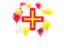 Guernsey. Round flag with balloons. Download icon.