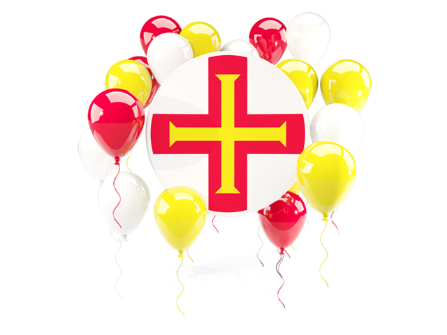 Round flag with balloons. Download flag icon of Guernsey at PNG format