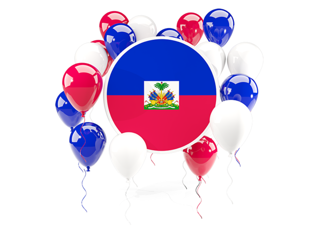 Круглый флаг с шарами. Скачать флаг. Гаити