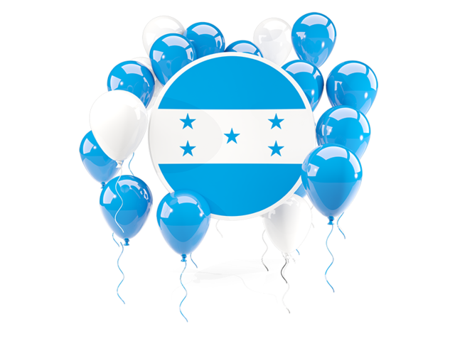 Round flag with balloons. Download flag icon of Honduras at PNG format