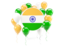 India. Round flag with balloons. Download icon.