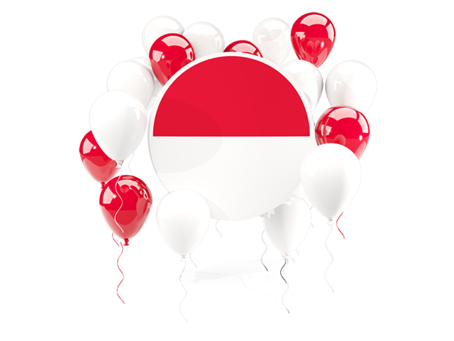 Round flag with balloons. Download flag icon of Indonesia at PNG format