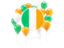 Ireland. Round flag with balloons. Download icon.
