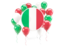 Italy. Round flag with balloons. Download icon.