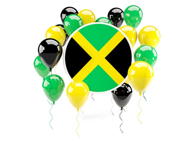 Round flag with balloons. Download flag icon of Jamaica at PNG format