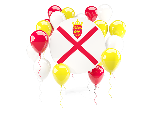 Round flag with balloons. Download flag icon of Jersey at PNG format