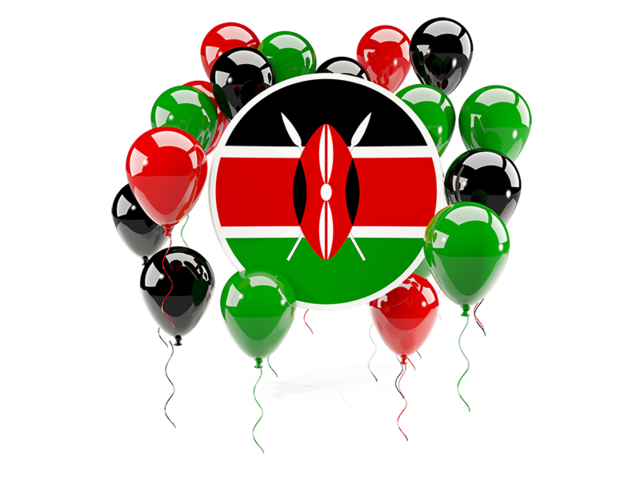 Round flag with balloons. Download flag icon of Kenya at PNG format