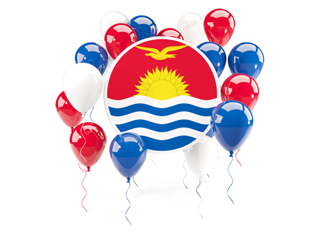 Round flag with balloons. Download flag icon of Kiribati at PNG format