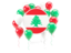 Lebanon. Round flag with balloons. Download icon.