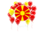 Macedonia. Round flag with balloons. Download icon.
