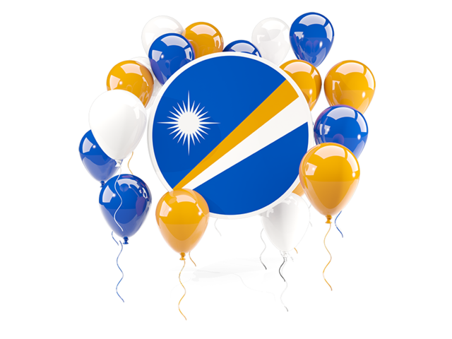 Round flag with balloons. Download flag icon of Marshall Islands at PNG format