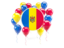 Moldova. Round flag with balloons. Download icon.