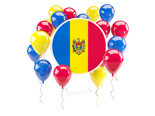 Round flag with balloons. Download flag icon of Moldova at PNG format