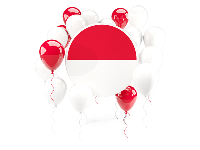 Round flag with balloons. Download flag icon of Monaco at PNG format