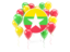 Myanmar. Round flag with balloons. Download icon.