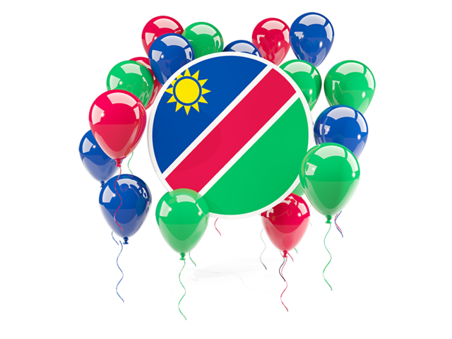 Round flag with balloons. Download flag icon of Namibia at PNG format