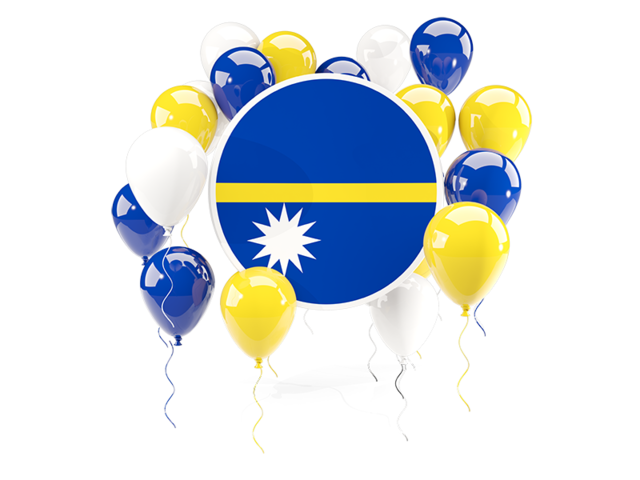Round flag with balloons. Download flag icon of Nauru at PNG format