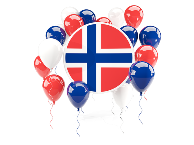 Round flag with balloons. Download flag icon of Norway at PNG format