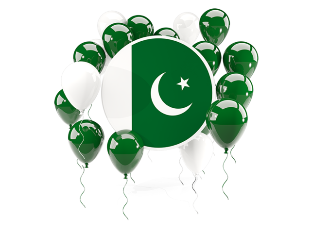 Round flag with balloons. Download flag icon of Pakistan at PNG format
