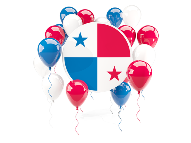 Round flag with balloons. Download flag icon of Panama at PNG format