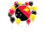 Papua New Guinea. Round flag with balloons. Download icon.