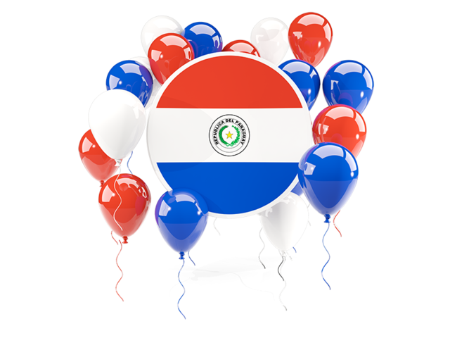 Round flag with balloons. Download flag icon of Paraguay at PNG format
