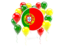 Portugal. Round flag with balloons. Download icon.