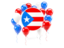 Puerto Rico. Round flag with balloons. Download icon.