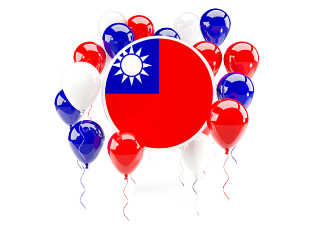 Round flag with balloons. Download flag icon of Taiwan at PNG format