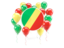 Republic of the Congo. Round flag with balloons. Download icon.