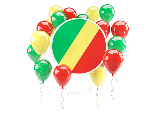 Round flag with balloons. Download flag icon of Republic of the Congo at PNG format