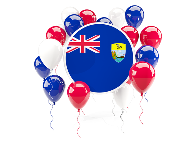 Round flag with balloons. Download flag icon of Saint Helena at PNG format