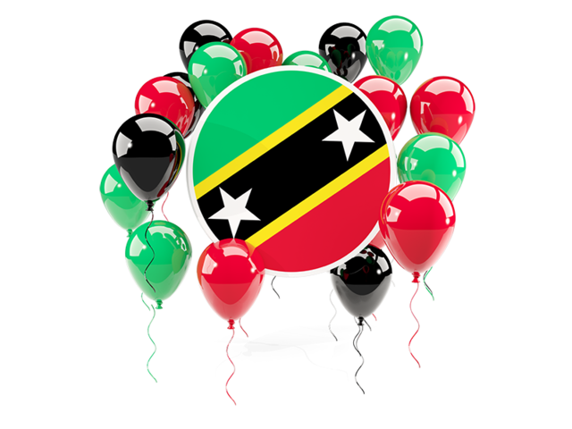 Round flag with balloons. Download flag icon of Saint Kitts and Nevis at PNG format