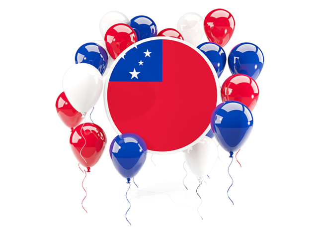 Round flag with balloons. Download flag icon of Samoa at PNG format
