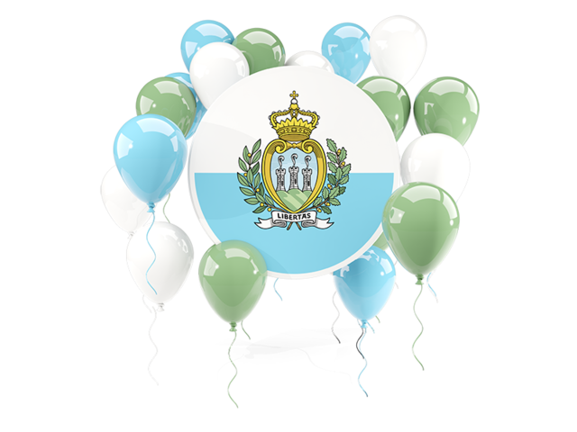 Round flag with balloons. Download flag icon of San Marino at PNG format