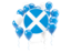 Scotland. Round flag with balloons. Download icon.