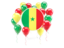 Senegal. Round flag with balloons. Download icon.