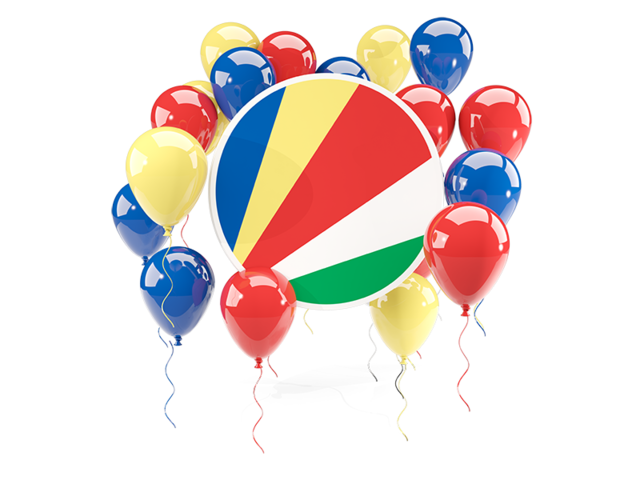 Round flag with balloons. Download flag icon of Seychelles at PNG format