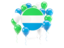 Sierra Leone. Round flag with balloons. Download icon.