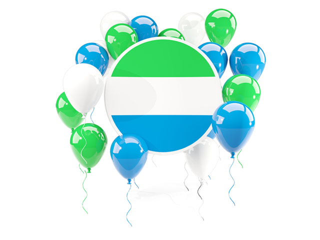 Round flag with balloons. Download flag icon of Sierra Leone at PNG format