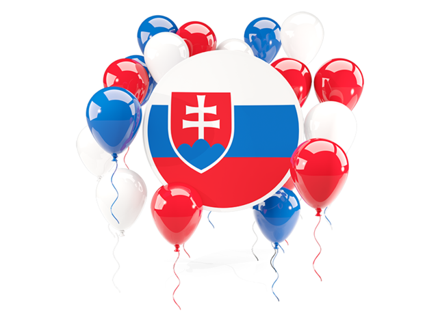 Round flag with balloons. Download flag icon of Slovakia at PNG format