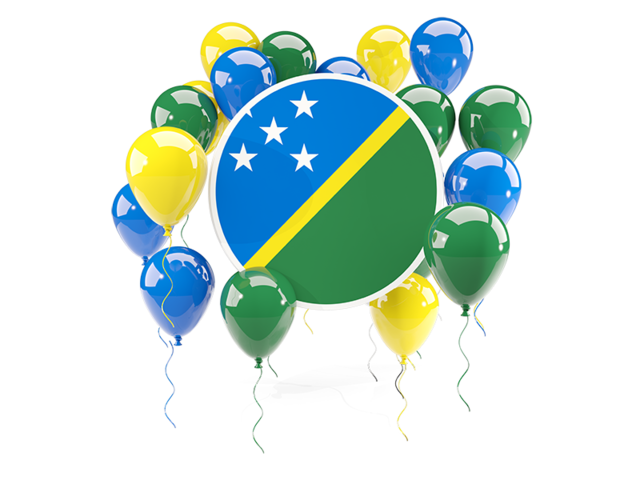 Round flag with balloons. Download flag icon of Solomon Islands at PNG format