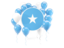 Somalia. Round flag with balloons. Download icon.