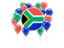 South Africa. Round flag with balloons. Download icon.