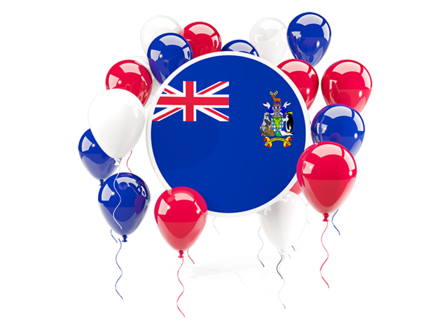 Round flag with balloons. Download flag icon of South Georgia and the South Sandwich Islands at PNG format