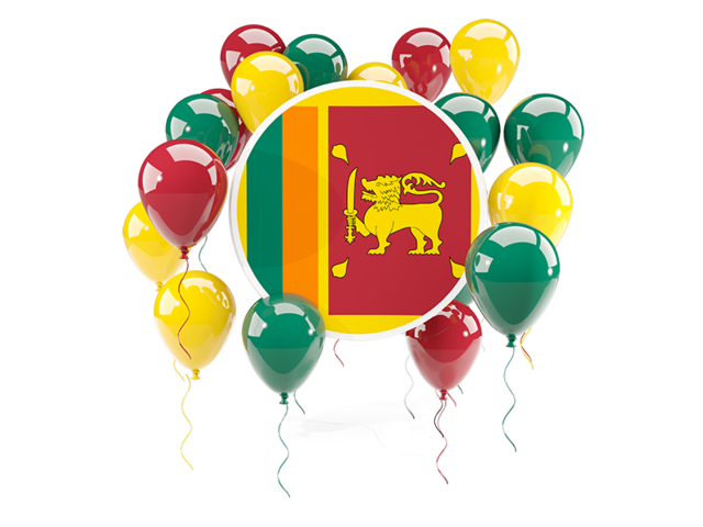 Round flag with balloons. Download flag icon of Sri Lanka at PNG format