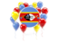 Swaziland. Round flag with balloons. Download icon.