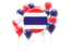 Thailand. Round flag with balloons. Download icon.